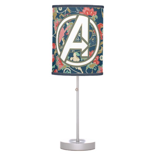 Avengers  Floral Paisley Avengers Logo Table Lamp