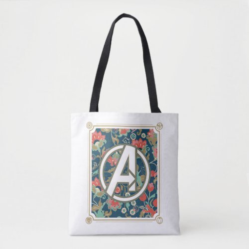 Avengers  Floral Paisley Avengers Logo Tote Bag