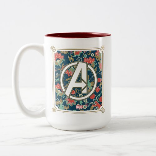 Avengers  Floral Paisley Avengers Logo Two_Tone Coffee Mug