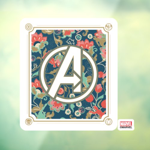 Avengers  Floral Paisley Avengers Logo Window Cling