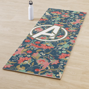 Avengers Floral Paisley Avengers Logo Yoga Mat