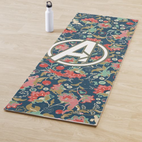 Avengers  Floral Paisley Avengers Logo Yoga Mat