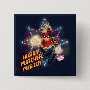 Avengers   Glowing Stars Captain Marvel Graphic Button