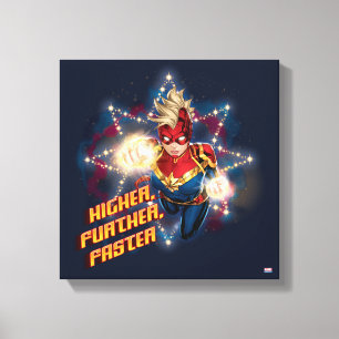 Avengers   Glowing Stars Captain Marvel Graphic Canvas Print