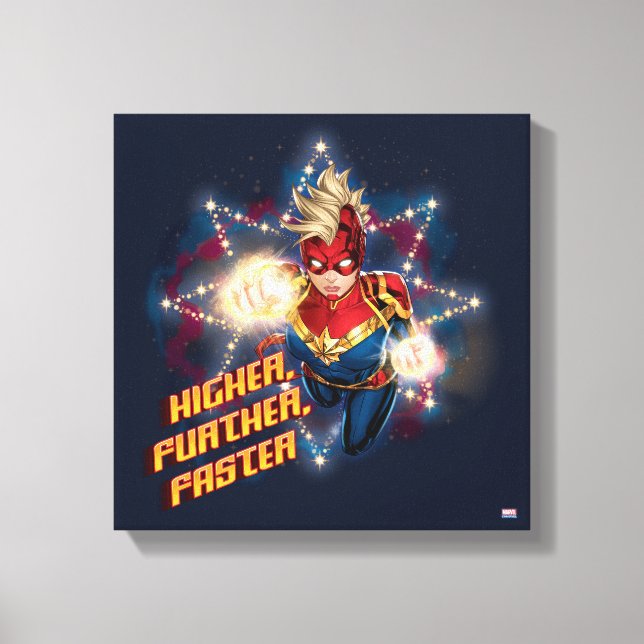 Avengers | Glowing Stars Captain Marvel Graphic Canvas Print (Front)