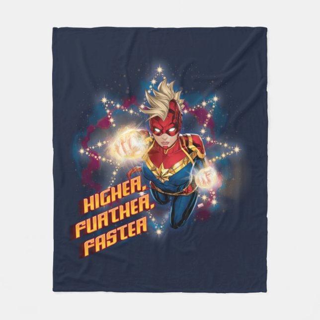 Avengers | Glowing Stars Captain Marvel Graphic Fleece Blanket (Front)