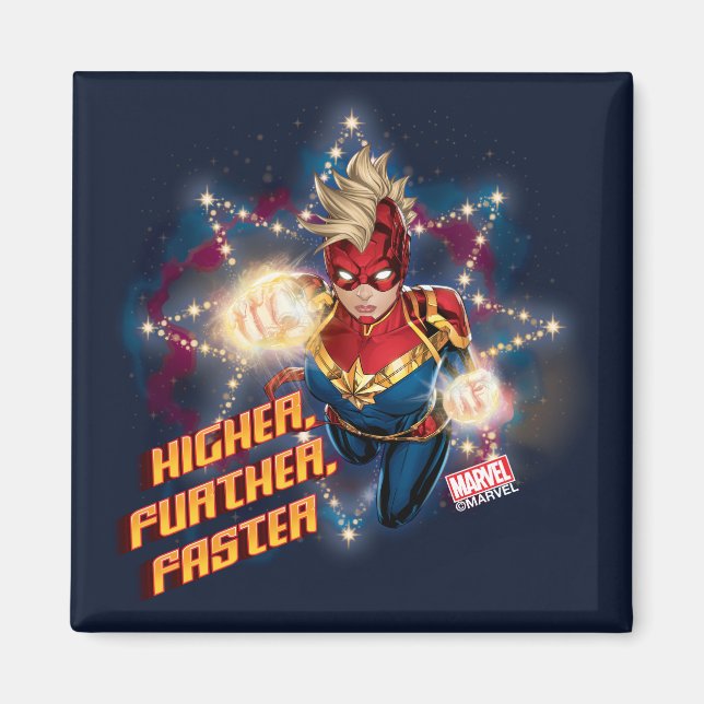 Avengers | Glowing Stars Captain Marvel Graphic Magnet (Front)