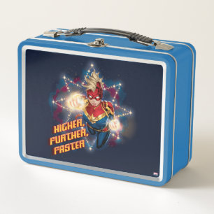 Avengers Glowing Stars Captain Marvel Graphic Metal Lunch Box