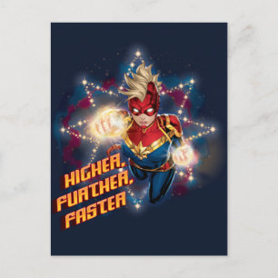 Avengers Glowing Stars Captain Marvel Graphic Postcard
