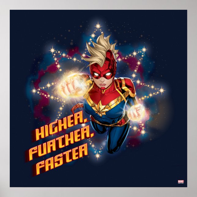 Avengers | Glowing Stars Captain Marvel Graphic Poster (Front)