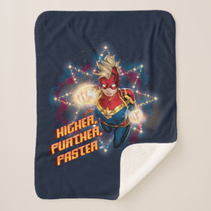 Avengers   Glowing Stars Captain Marvel Graphic Sherpa Blanket