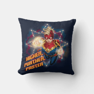 Avengers   Glowing Stars Captain Marvel Graphic Throw Pillow