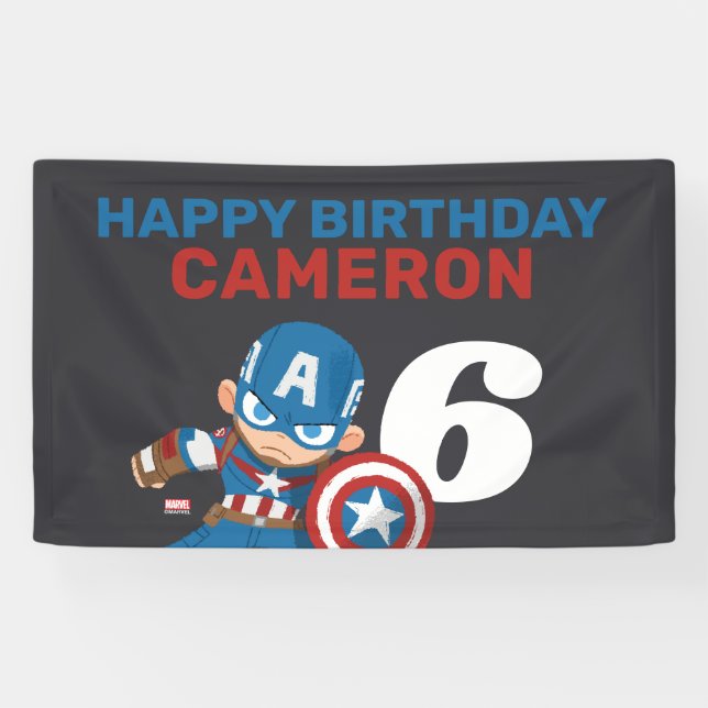 Avengers | Guri Hiru Captain America Birthday Banner (Horizontal)