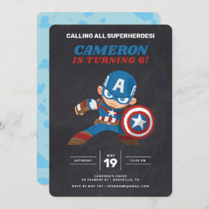 Avengers   Guri Hiru Captain America Birthday Invitation