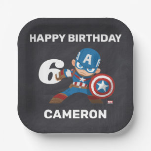 Avengers Guri Hiru Captain America Birthday Paper Plates
