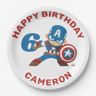 Avengers Guri Hiru Captain America Birthday Paper Plates