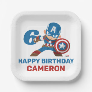 Avengers Guri Hiru Captain America Birthday Paper Plates