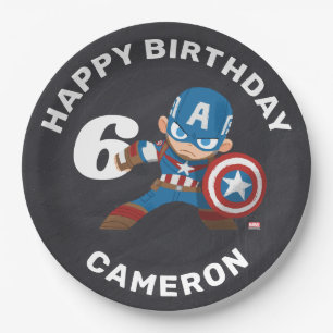 Avengers Guri Hiru Captain America Birthday Paper Plates