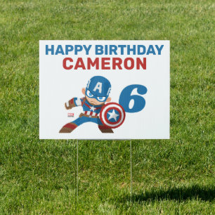 Avengers Guri Hiru Captain America Birthday Sign