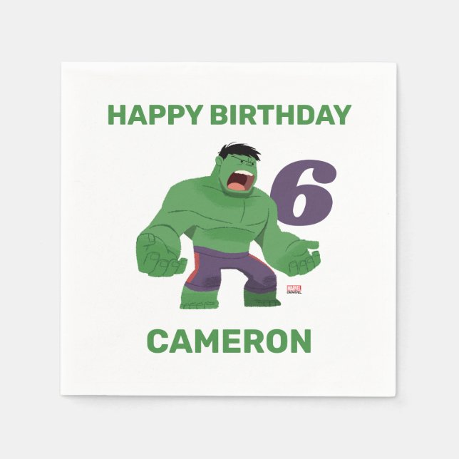 Avengers | Guri Hiru - Hulk Birthday Napkins (Front)