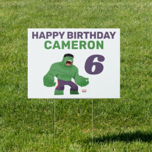 Avengers Guri Hiru Incredible Hulk Birthday Sign