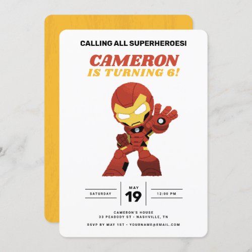 Avengers  Guri Hiru Iron Man Birthday Invitation