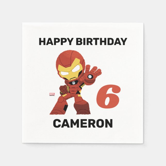 Avengers | Guri Hiru Iron Man Birthday Napkins (Front)