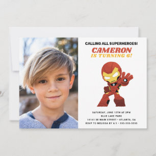 Avengers   Guri Hiru Iron Man Birthday - Photo Invitation