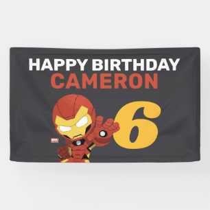 Avengers Guri Hiru Iron Man Chalkboard Birthday Banner