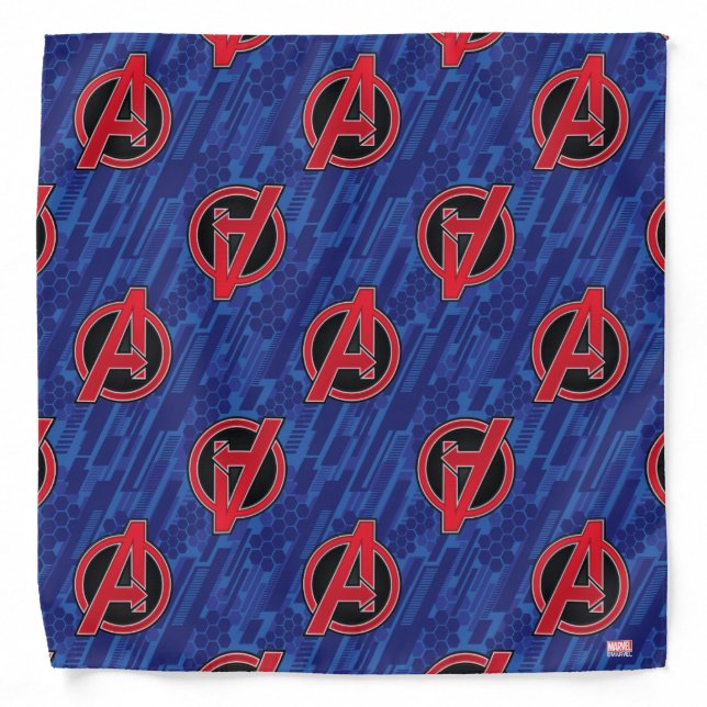 Avengers | High Tech Red Avengers Logo Pattern Bandana (Front)