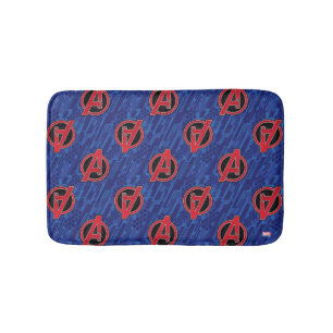 Avengers High Tech Red Avengers Logo Pattern Bath Mat
