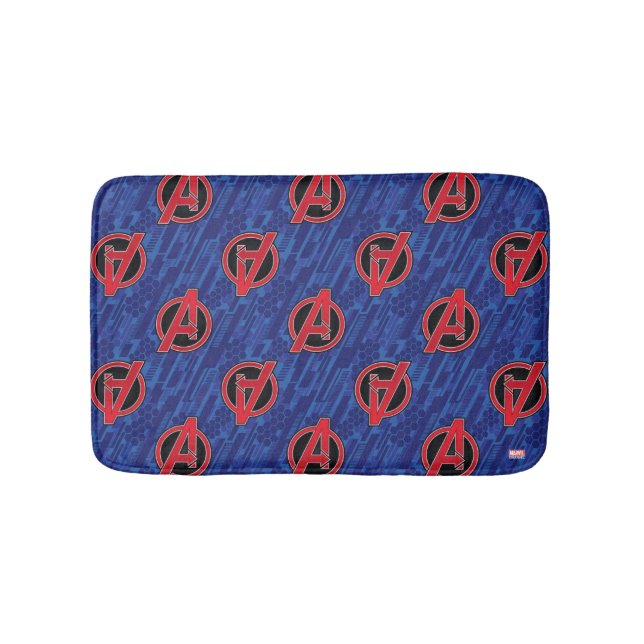Avengers | High Tech Red Avengers Logo Pattern Bath Mat (Front)
