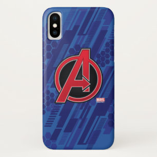 Avengers   High Tech Red Avengers Logo Pattern iPhone X Case