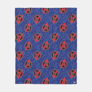 Avengers   High Tech Red Avengers Logo Pattern Fleece Blanket