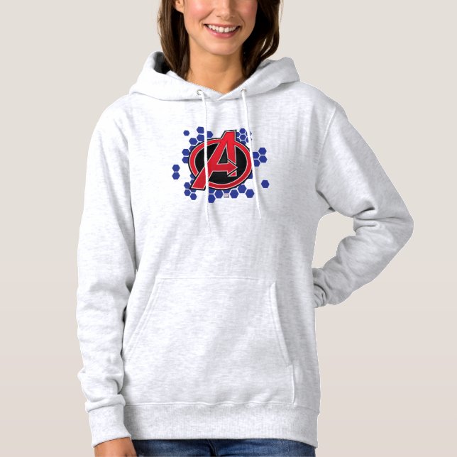 Avengers | High Tech Red Avengers Logo Pattern Hoodie (Front)