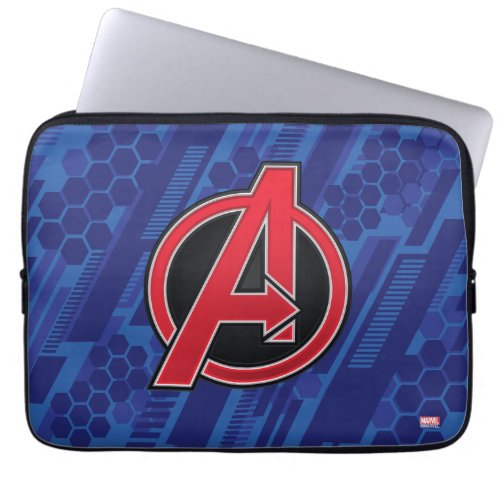 Avengers  High Tech Red Avengers Logo Pattern Laptop Sleeve