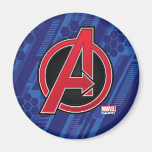 Avengers   High Tech Red Avengers Logo Pattern Magnet