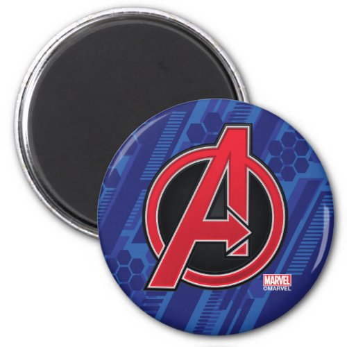 Avengers  High Tech Red Avengers Logo Pattern Magnet