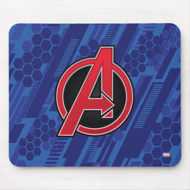 Avengers | High Tech Red Avengers Logo Pattern Mouse Pad (Front)