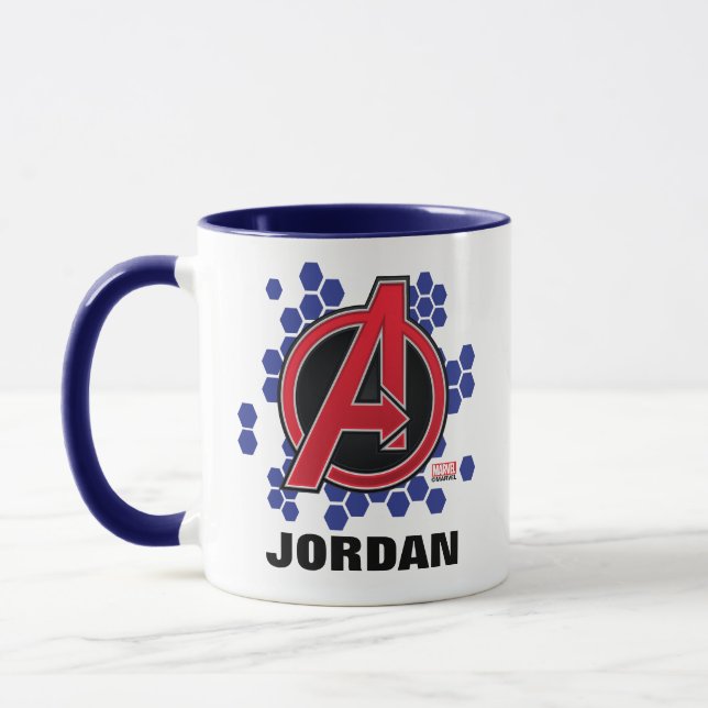 Avengers | High Tech Red Avengers Logo Pattern Mug (Left)