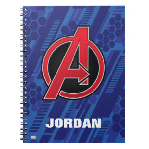 Avengers High Tech Red Avengers Logo Pattern Notebook
