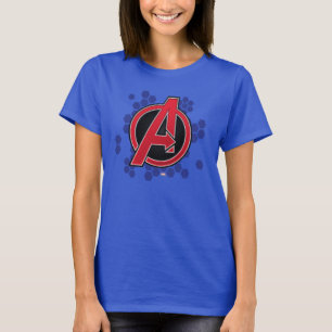 Avengers   High Tech Red Avengers Logo Pattern T-Shirt