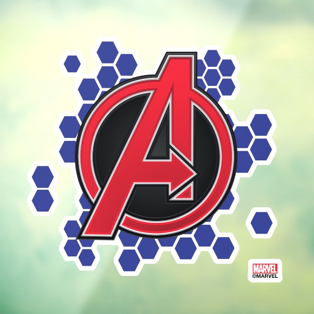 Avengers | High Tech Red Avengers Logo Pattern Window Cling (Sheet 3)