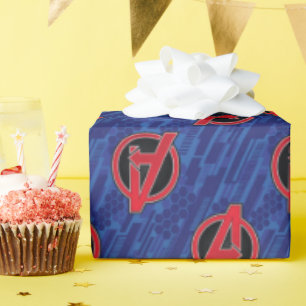 Avengers High Tech Red Avengers Logo Pattern Wrapping Paper