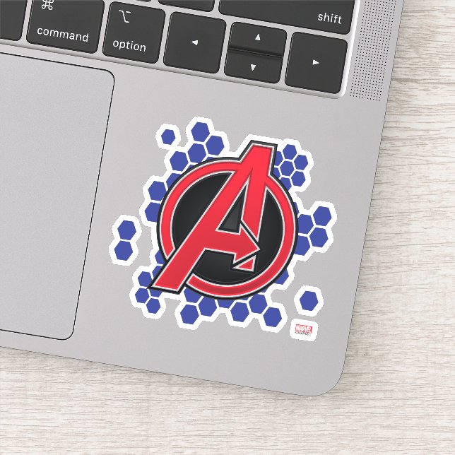 Avengers | High Tech Red Avengers Logo Sticker (Detail)