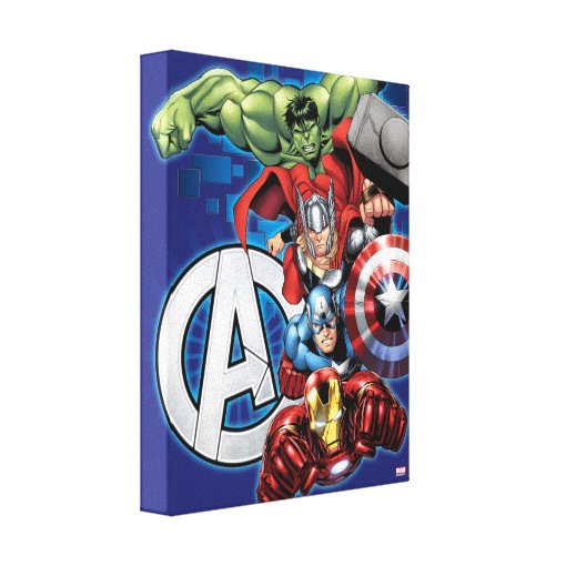 Avengers High Tech Stacked Group And Logo Canvas Print Zazzle