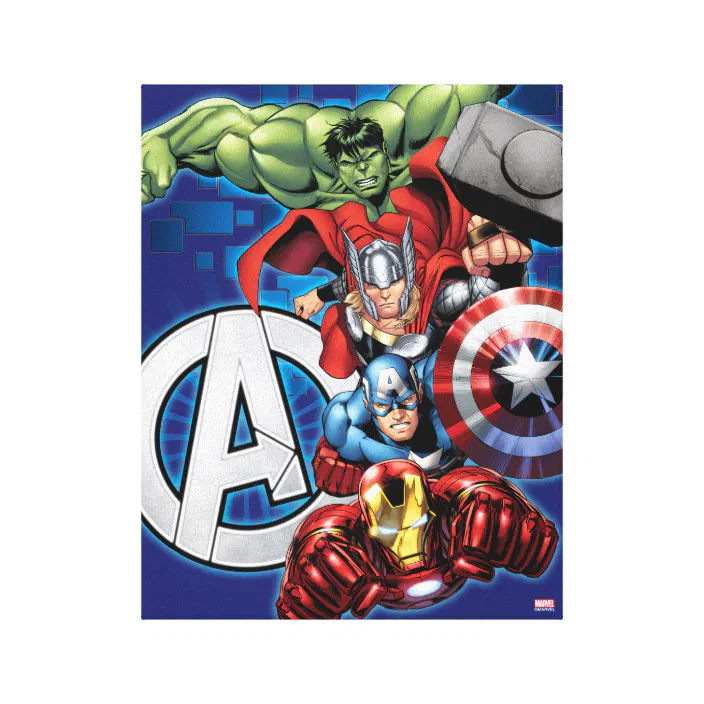 avengers high tech stacked group logo canvas print zazzle com