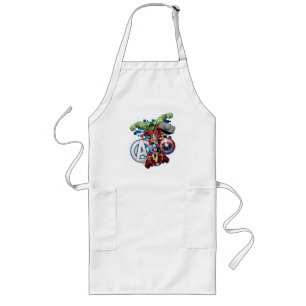 Avengers   High Tech Stacked Group & Logo Long Apron