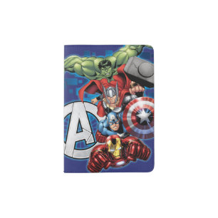 Avengers   High Tech Stacked Group & Logo Passport Holder