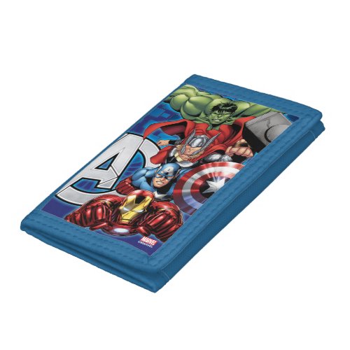 Avengers  High Tech Stacked Group  Logo Trifold Wallet